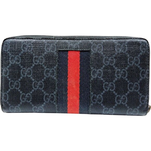 (S3) Authentic Gucci Wallet Long Black PVC Luxury Vintage Designer Handbag - Picture 2 of 10